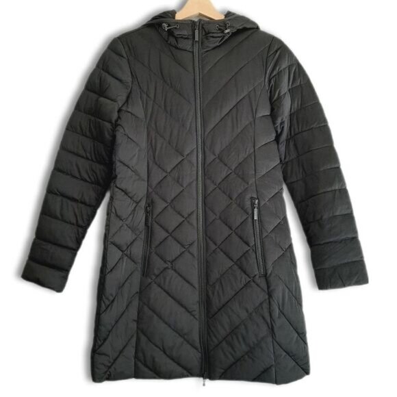 ETAGE | Denmark Puffer Winter Hooded Coat Full-Zip Quilted Snow Jacket Black XS - Picture 1 of 16